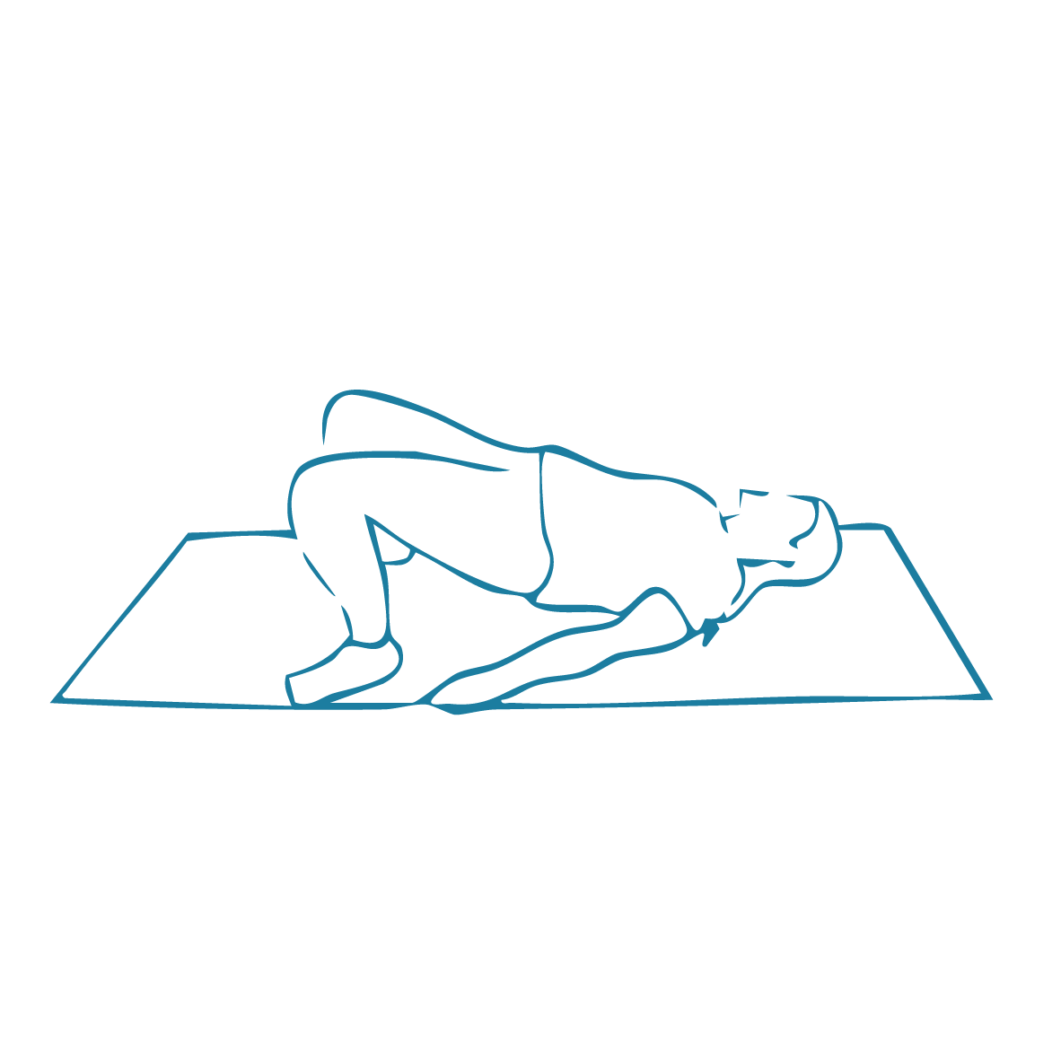 Illustration of a mobilates teaher performing a shoulder bridge