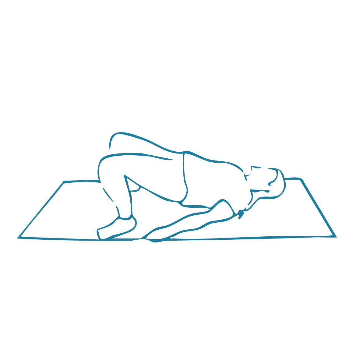 Illustration of a mobilates teaher performing a shoulder bridge