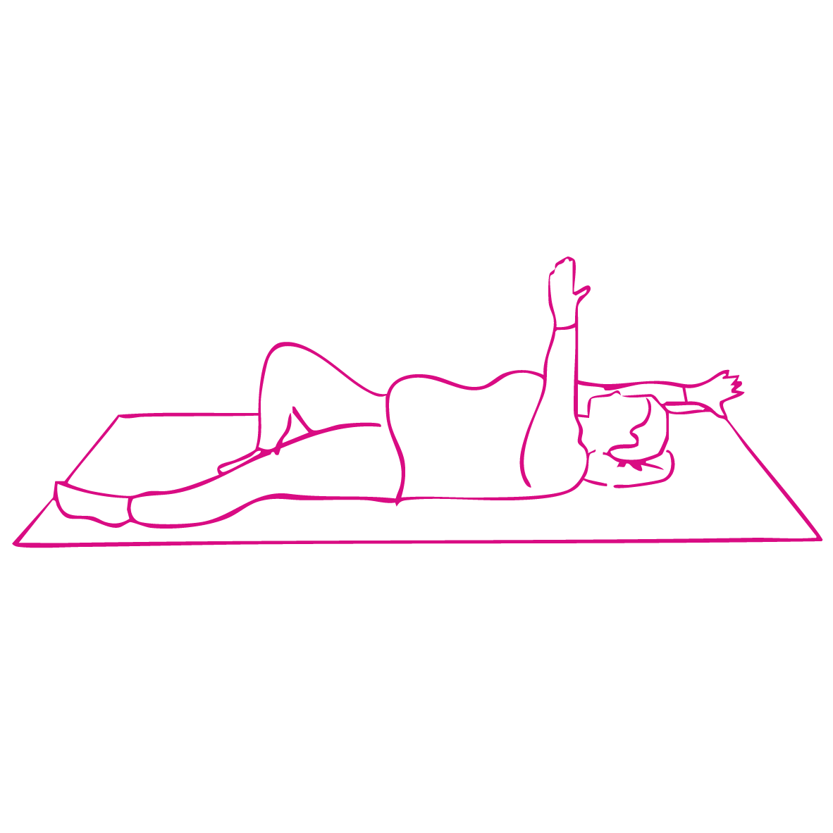 Line illustration of a Pilates mobility exercise from the Mobilates osteoarthritis guide
