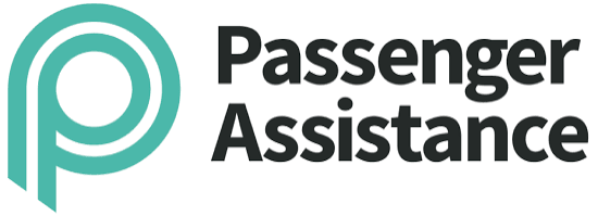 Passenger Assistance logo, a green letter P symbol beside the text Passenger Assistance